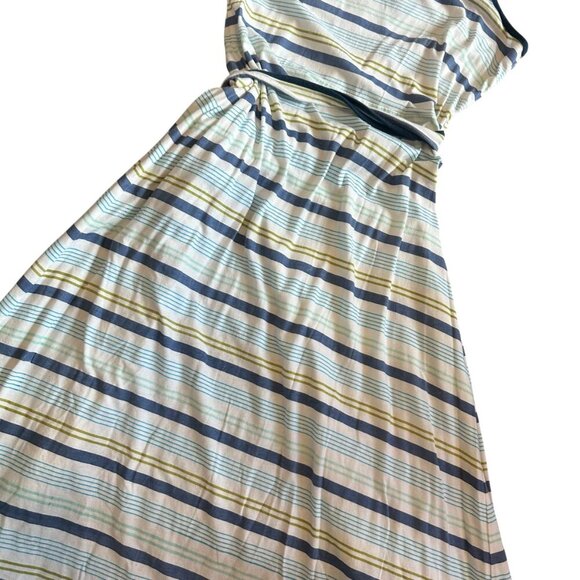 Eze Sur Mer Stripe Print Wrap Dress Spaghetti Strap Cotton Stretch Medium NWT - Picture 9 of 11